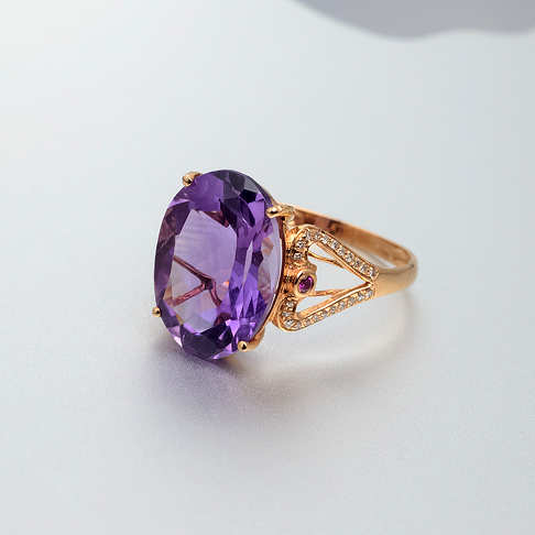 金镶钻紫水晶戒指--水晶-B040416G31011
